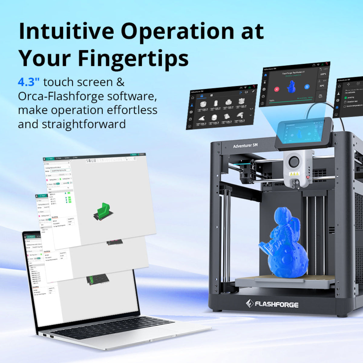 Flashforge Adventurer 5M printing with orca-flashforge slicing software