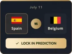 Choose your predicted winner before each match deadline.