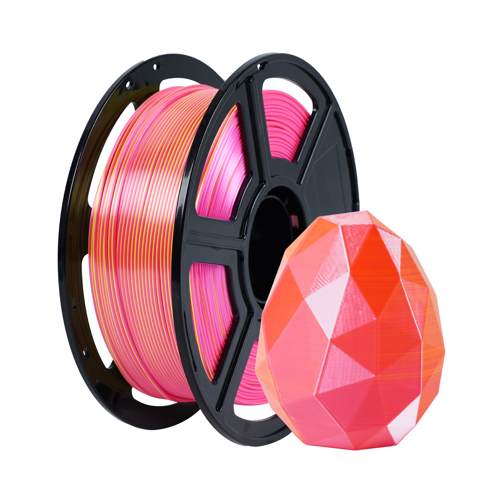 PLA Silk Dual Color fusion pink and yellow
