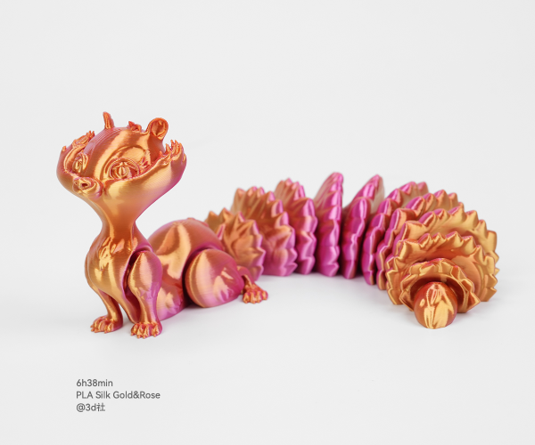 Squirrel PLA Silk Gold&Rose printed by Flashforge adventurer 5m 3d printer