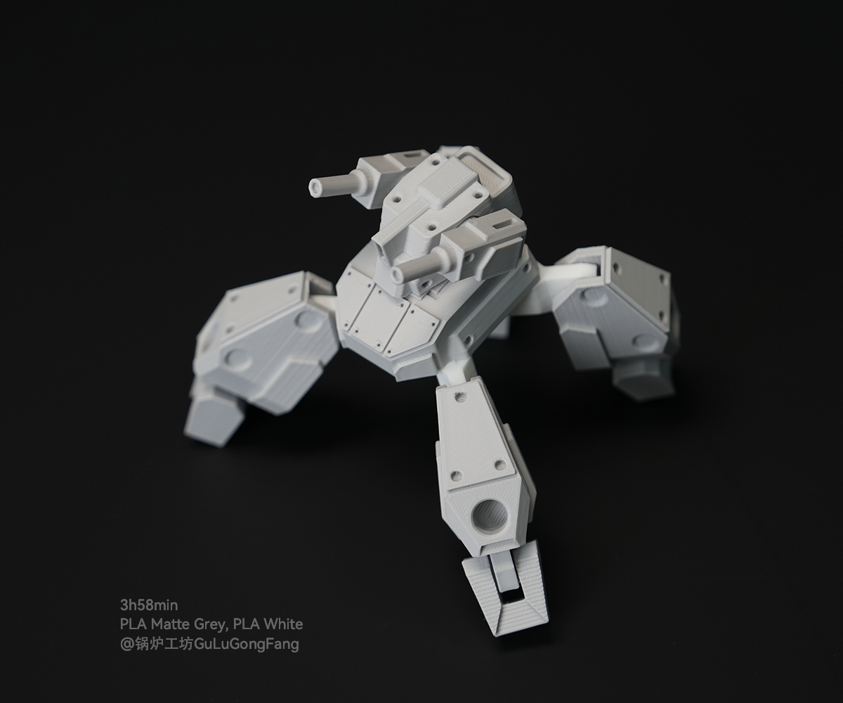 A 3D Printed Tank in PLA Matte Grey printed by Flashforge adventurer 5m 3d printer