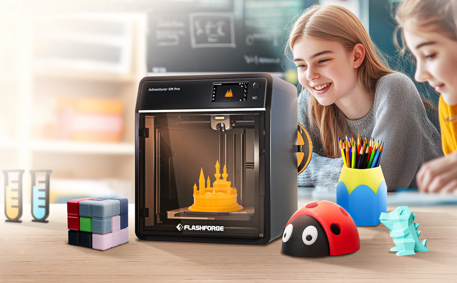 Flashforge Adventurer 5M Pro is the best 3D printer for school