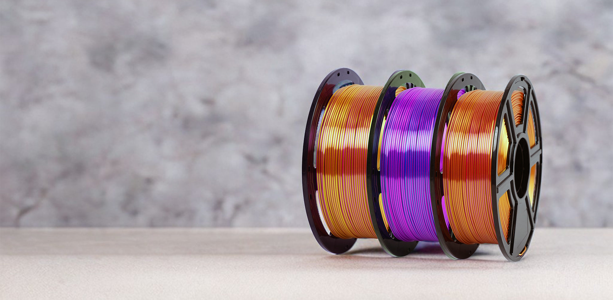 pla silk dual color filaments