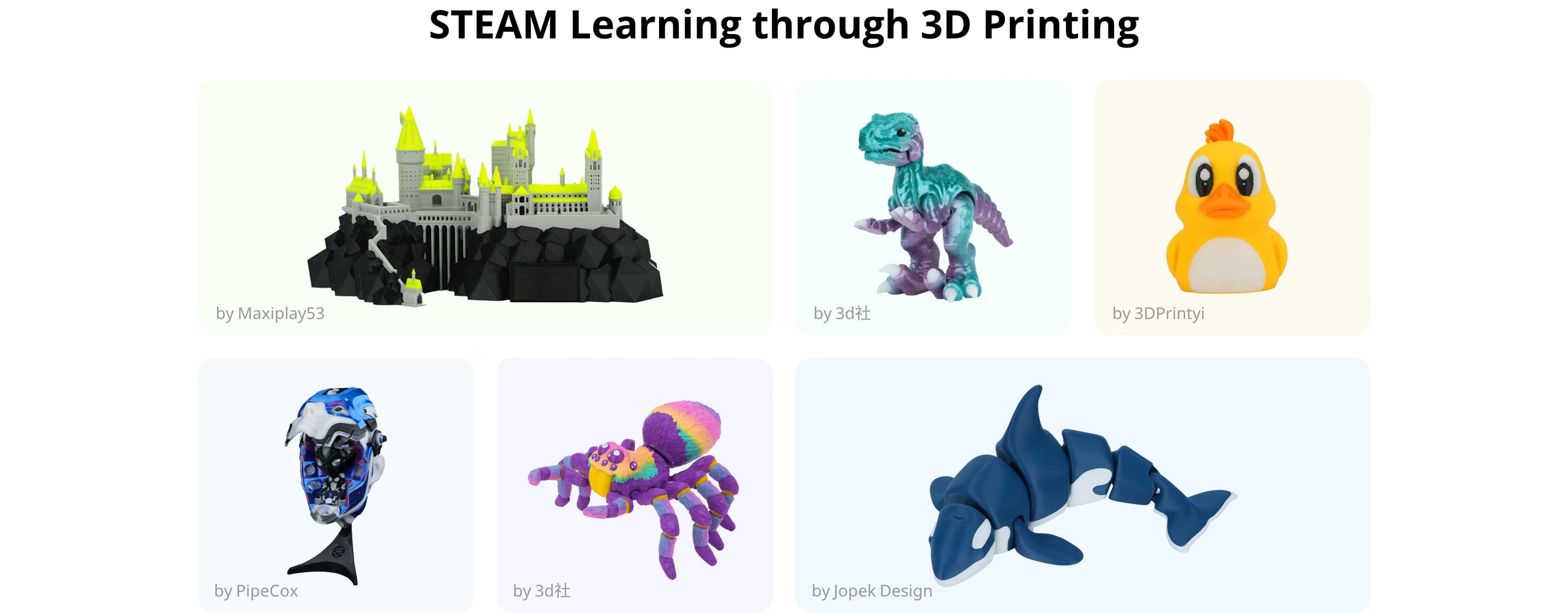 3D printed models with STEAM models