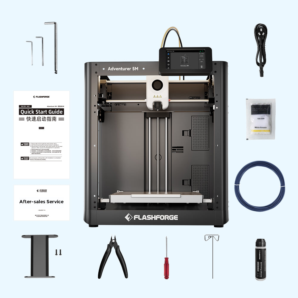 Flashforge Adventurer 5M's Accessories and tool kit of Adventurer 5m