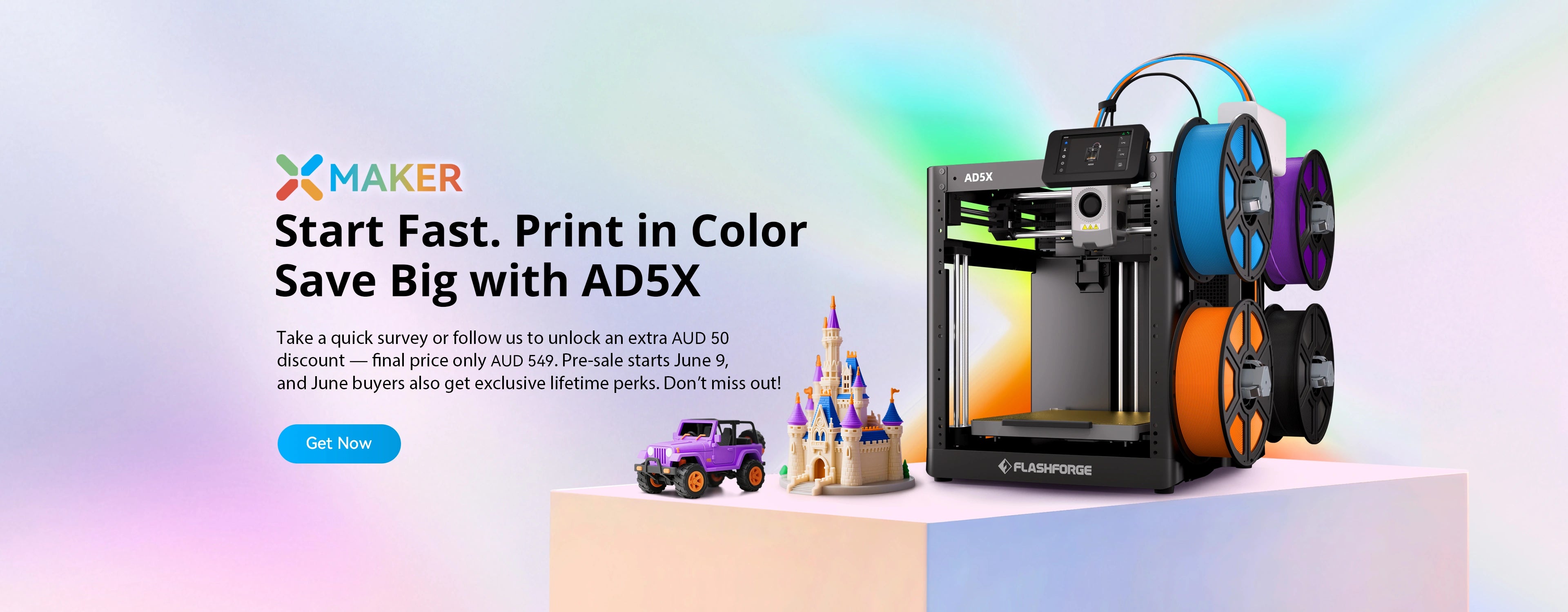 flashforge ad5x 3d printer - launching 